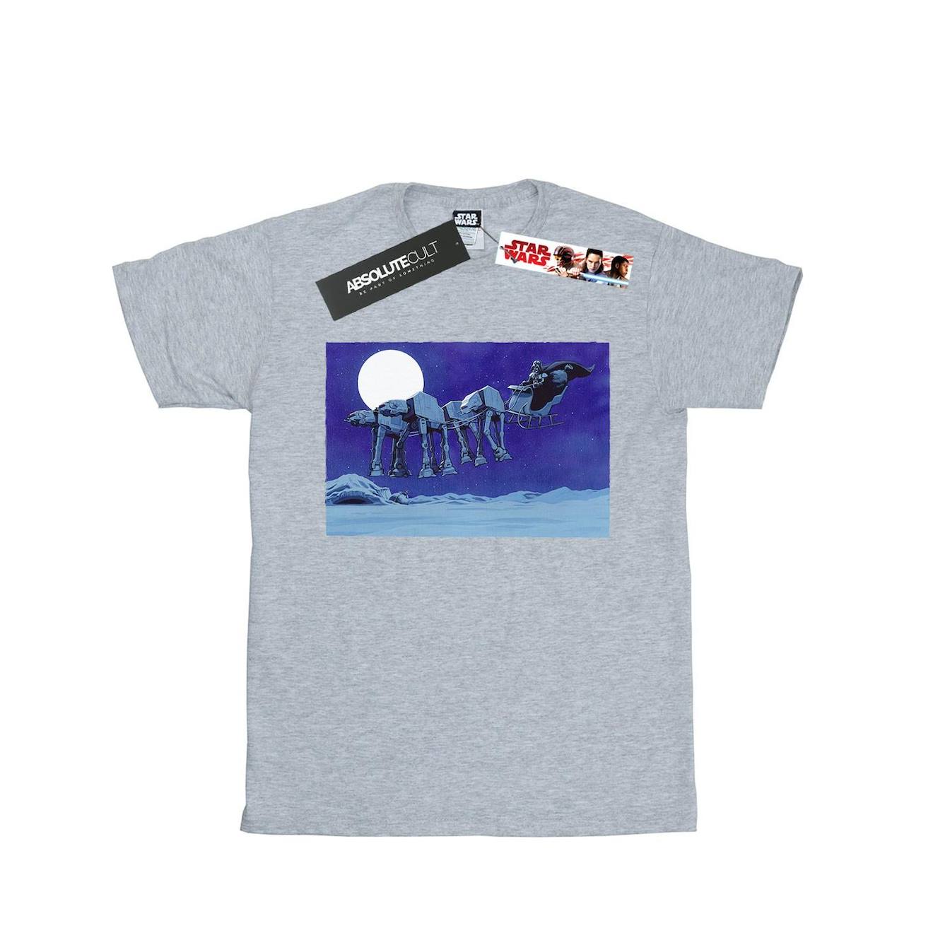 T-shirt Coton Star Wars At-at Gris Chiné