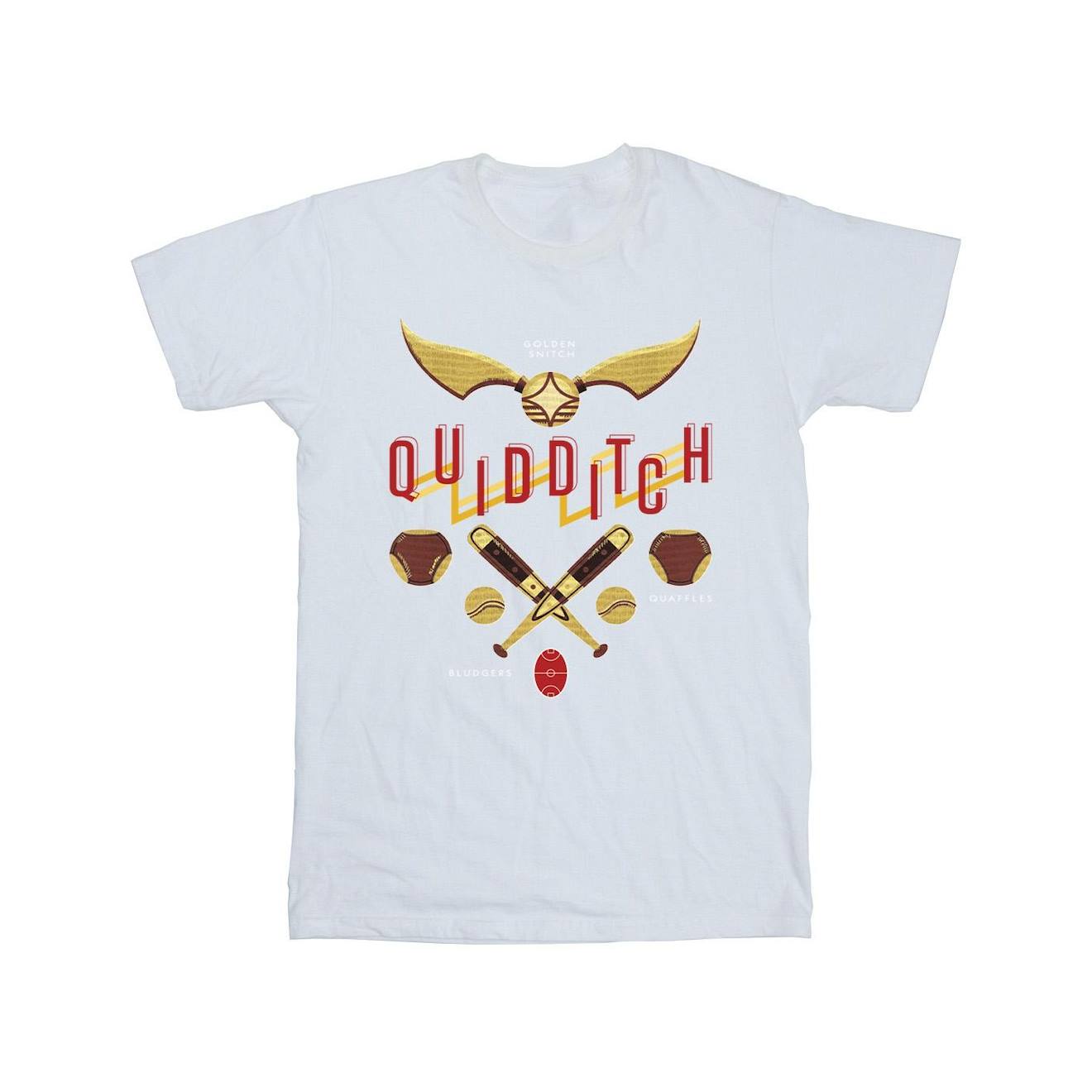 T-shirt Coton Harry Potter Quidditch Golden Snitch Blanc