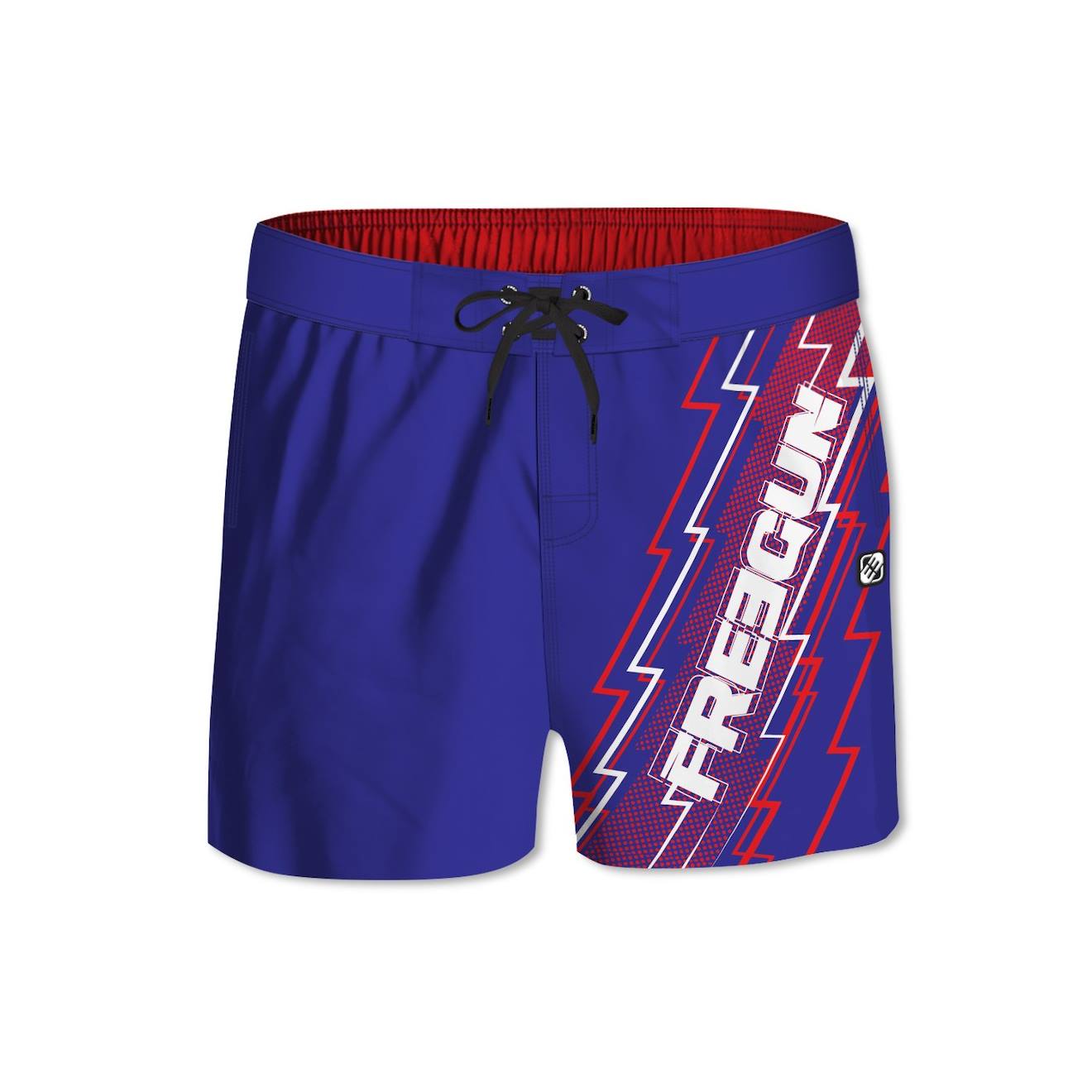 Boardshort Court Ceinture Demi-élastiquée Eclair Bleu