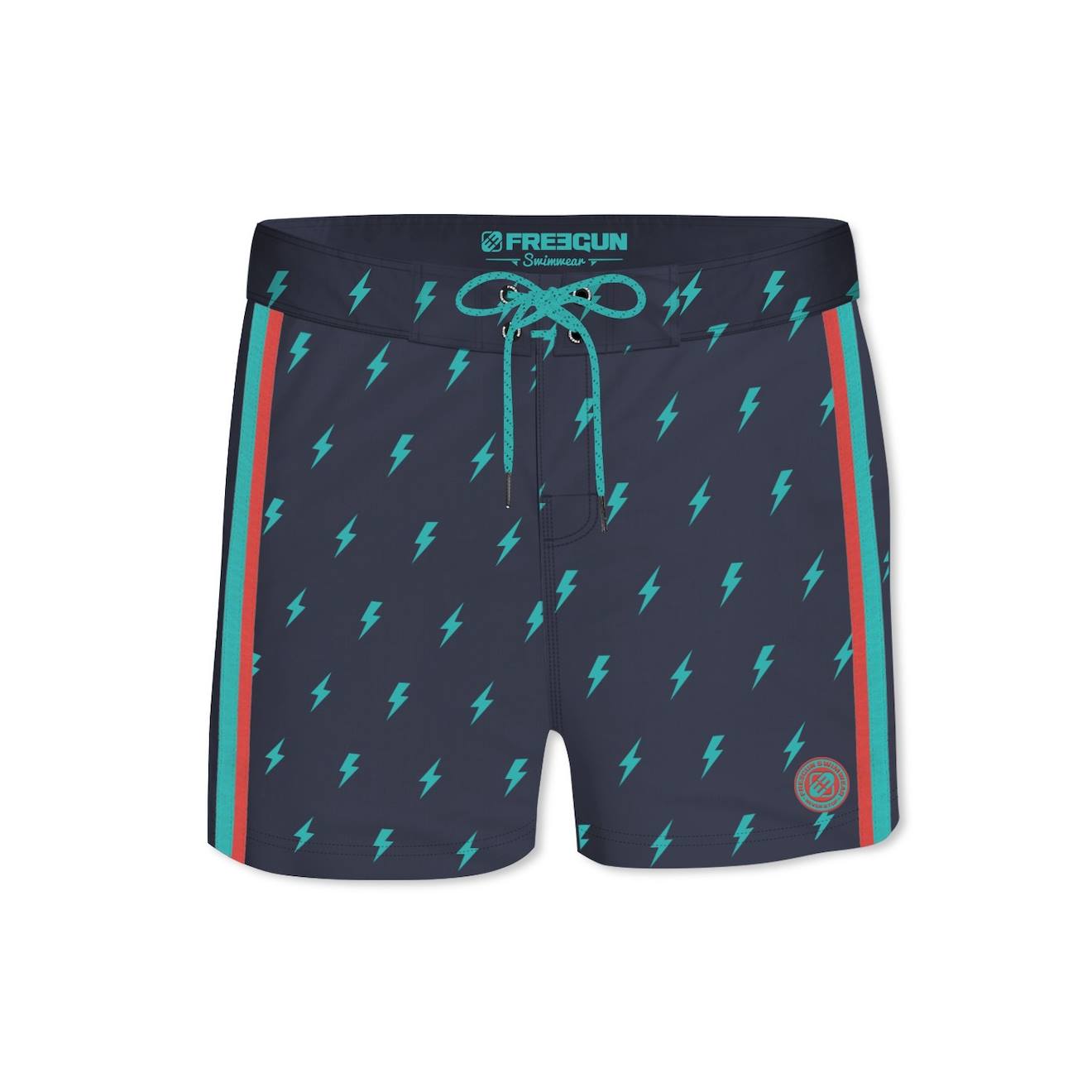 Boardshort Soft Touch Ceinture Plate Flash Bleu