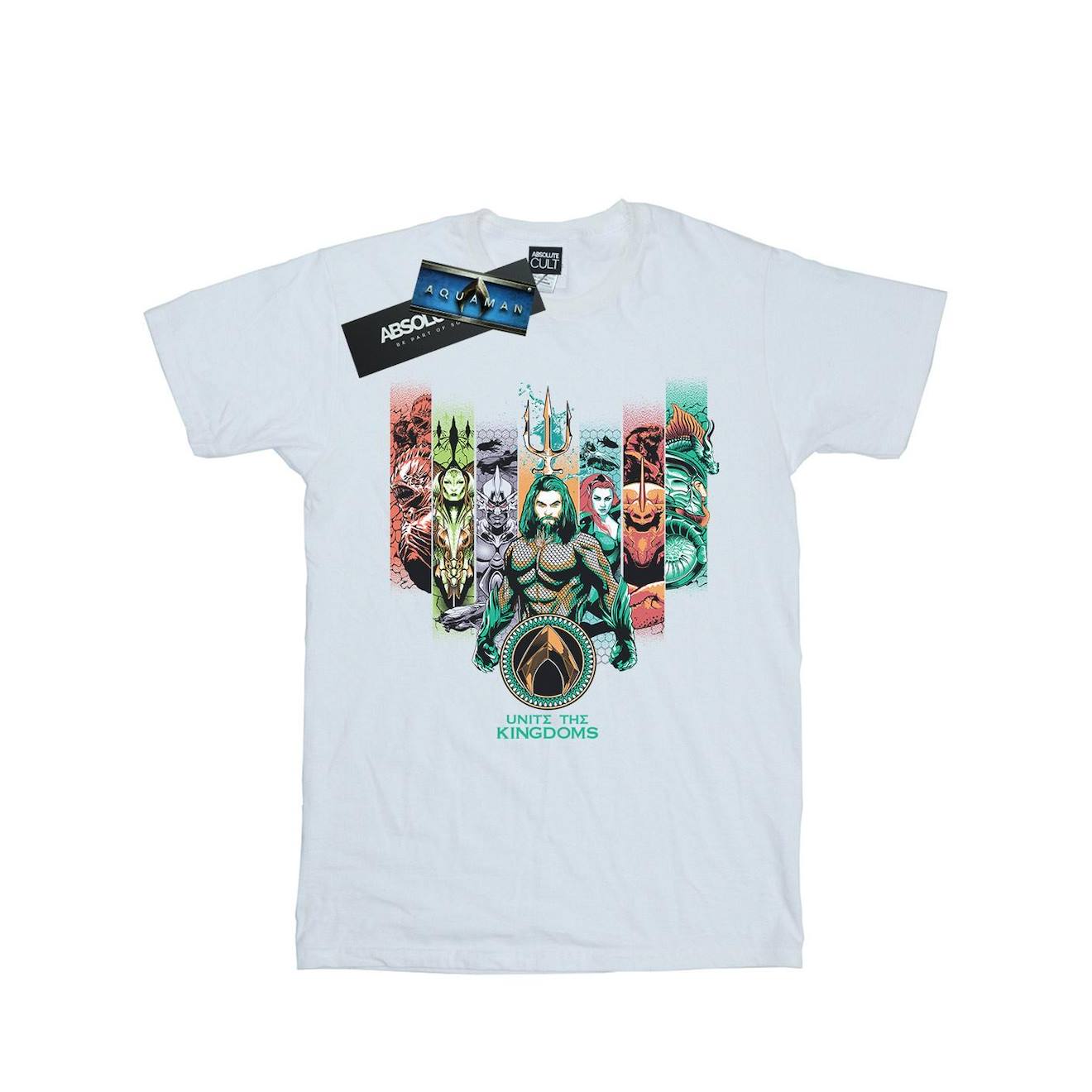 T-shirt Coton Dc Comics Unite The Kingdoms Blanc