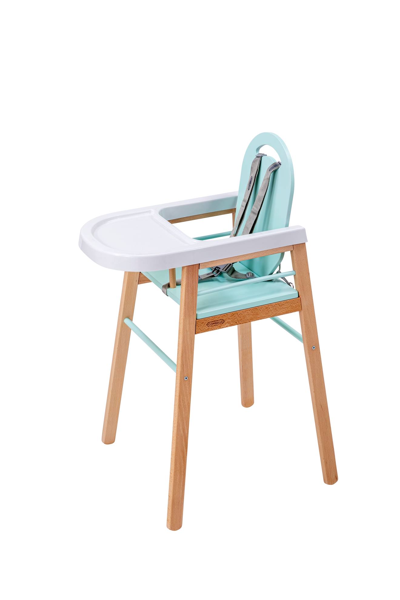 Chaise Haute Fixe Lili Hybride Bois Et Vert Mint