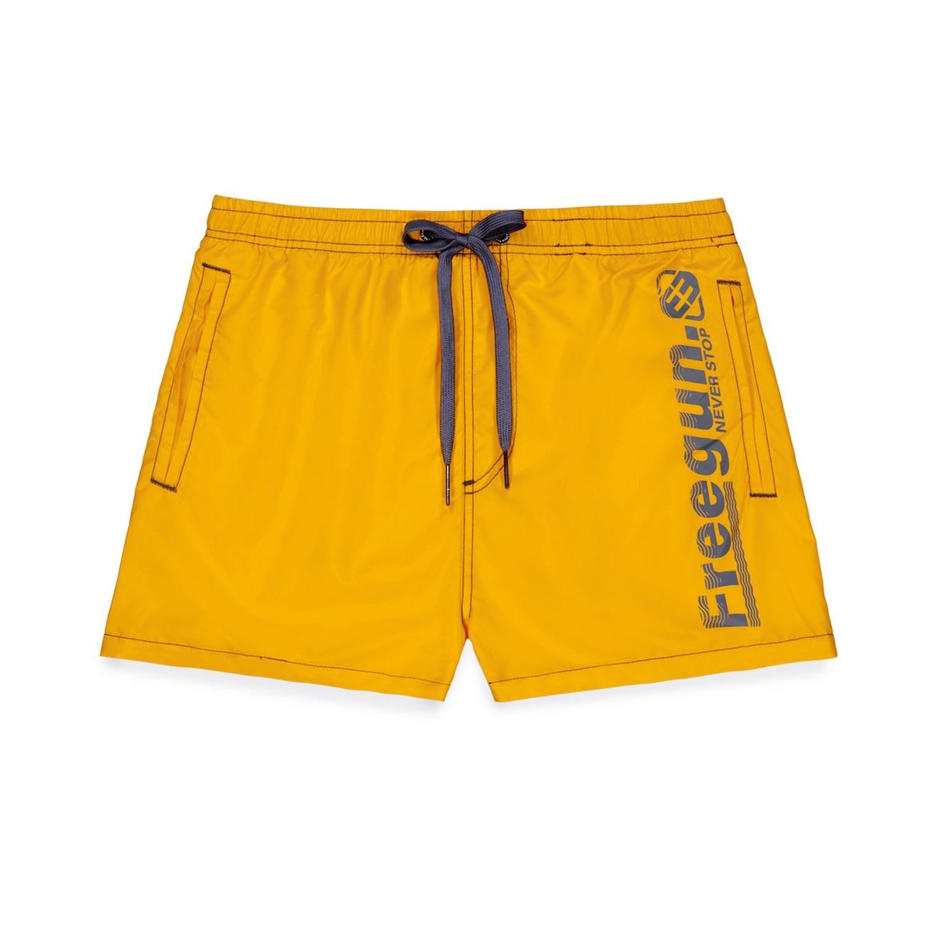 Boardshort Court Avec Ceinture Demi-élastiquée Orange