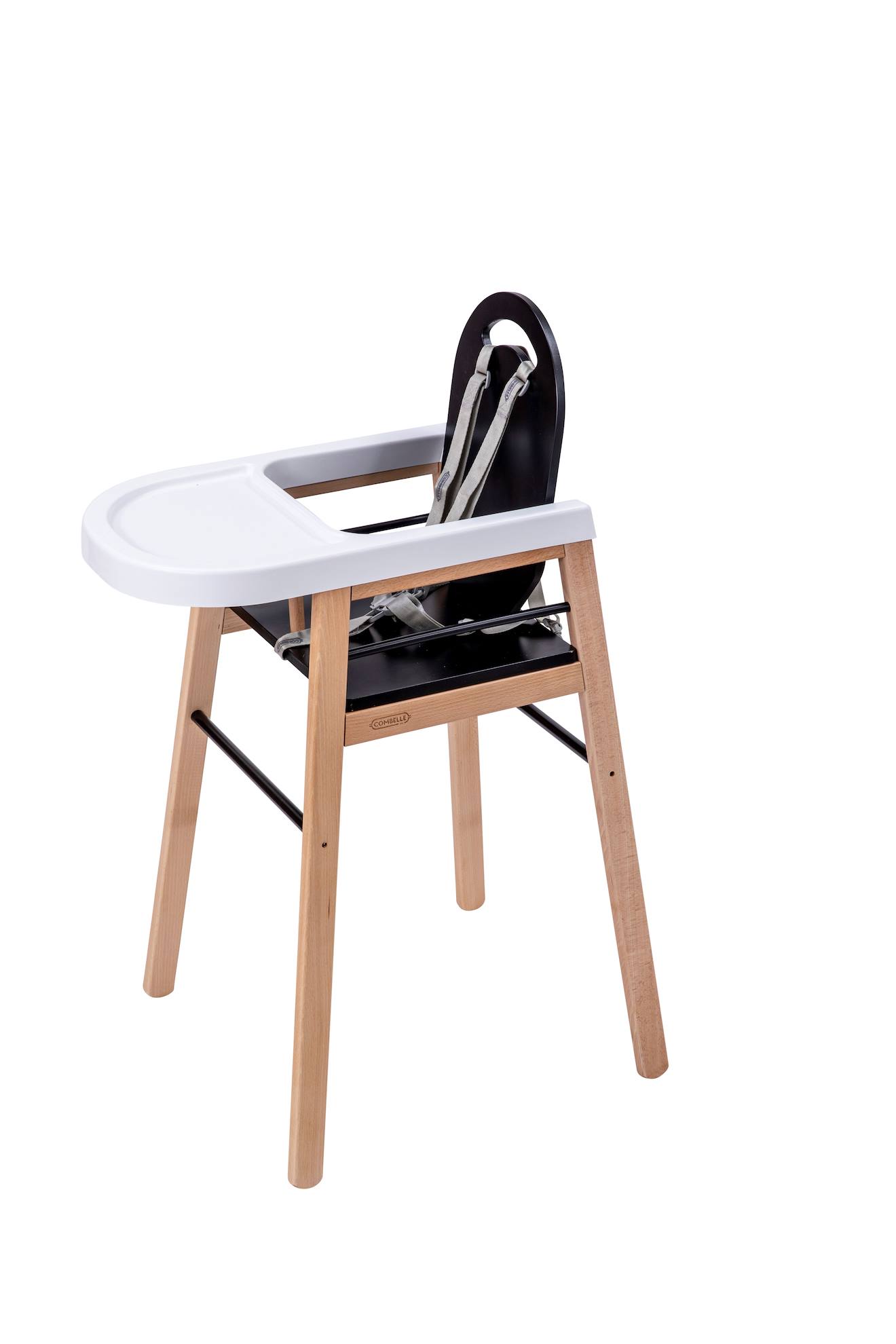 Chaise Haute Fixe Lili Hybride Bois Et Noir