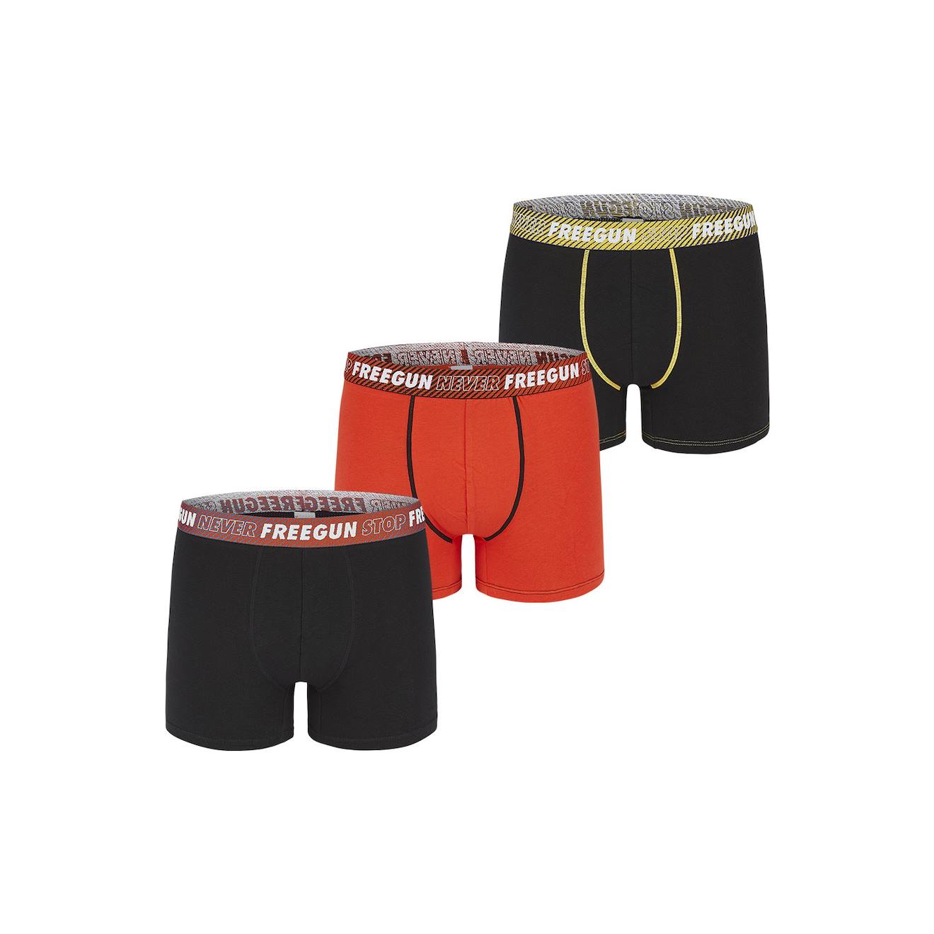 Lot De 3 Boxers Coton Never Stop Rouge