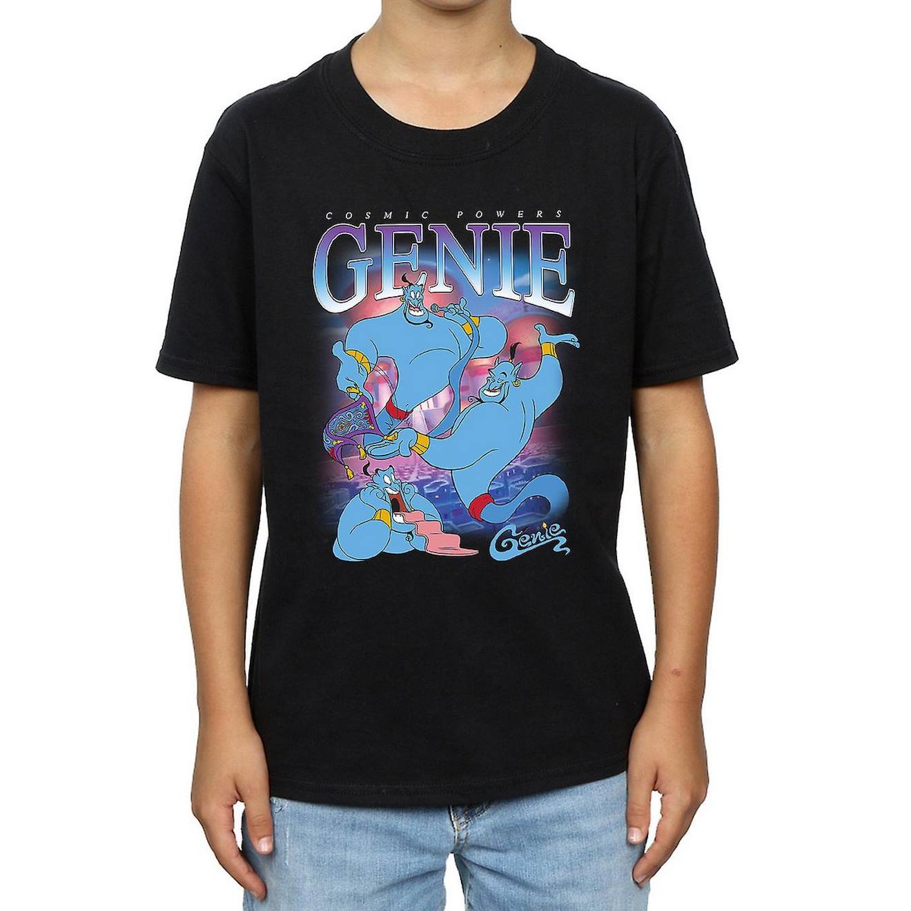 T-shirt En Coton Peigné De Qualité Supérieure Aladdin Noir