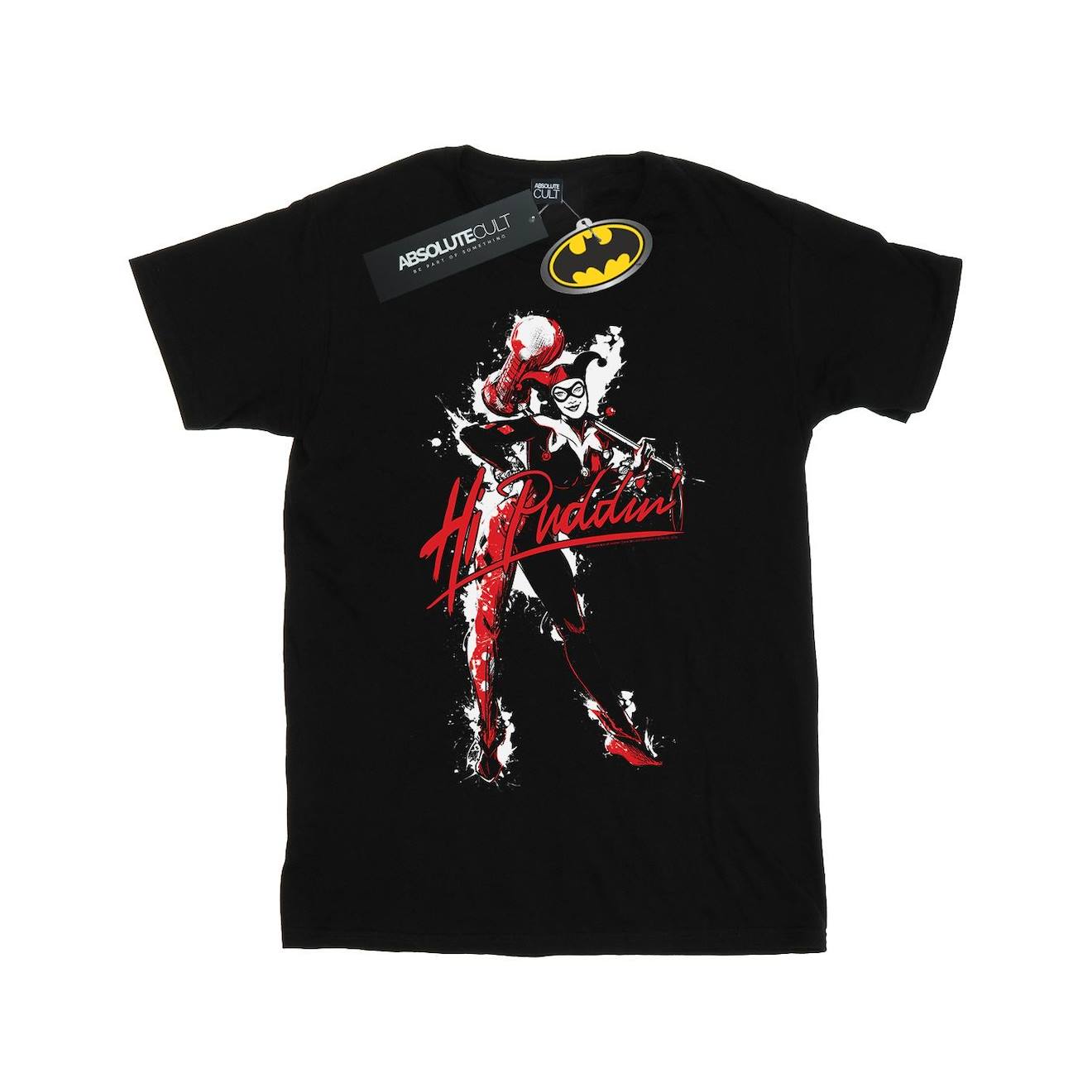 T-shirt En Coton Peigné De Qualité Supérieure Dc Comics Hi Puddin Noir