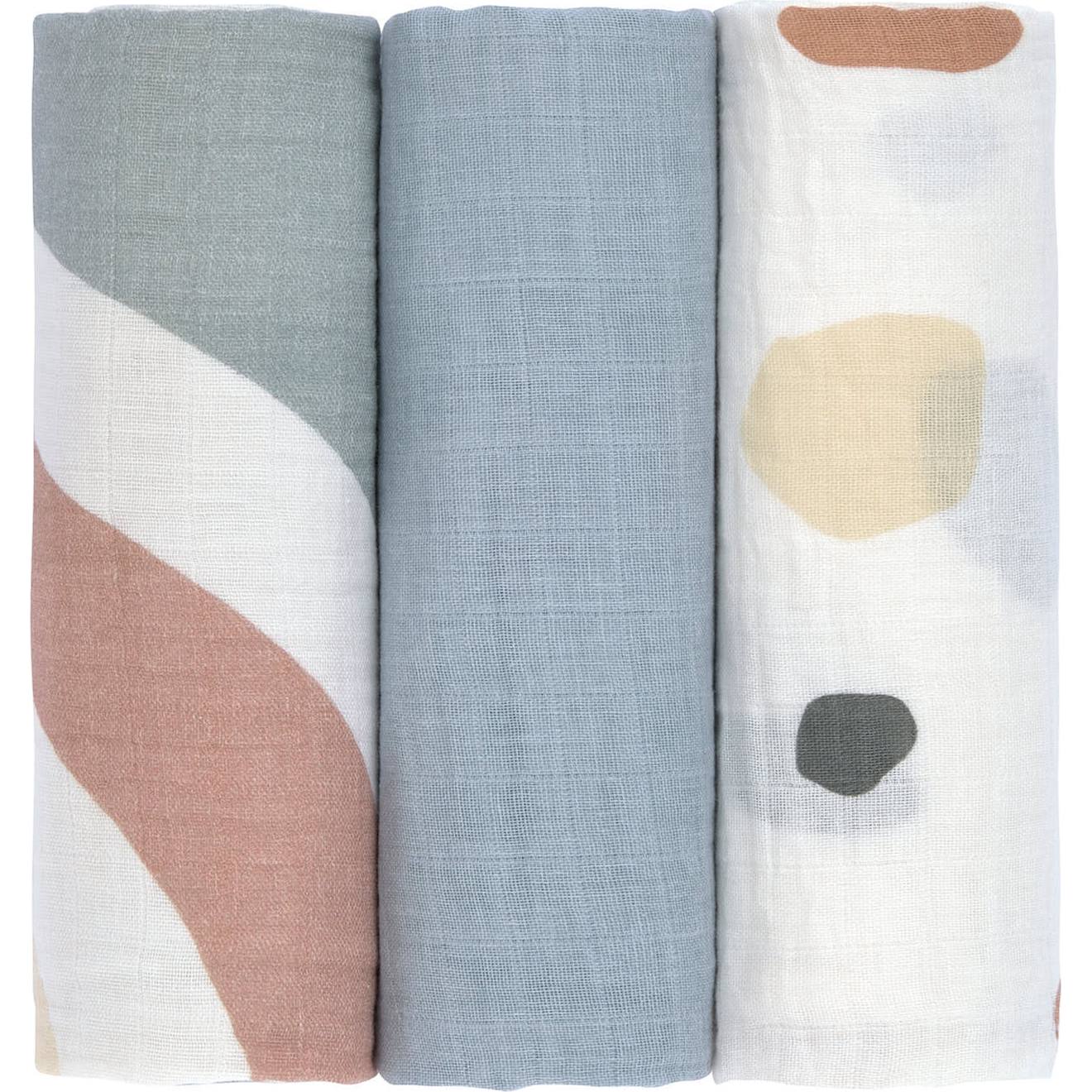Lot De 3 Langes Bleu, Jaune, Marron