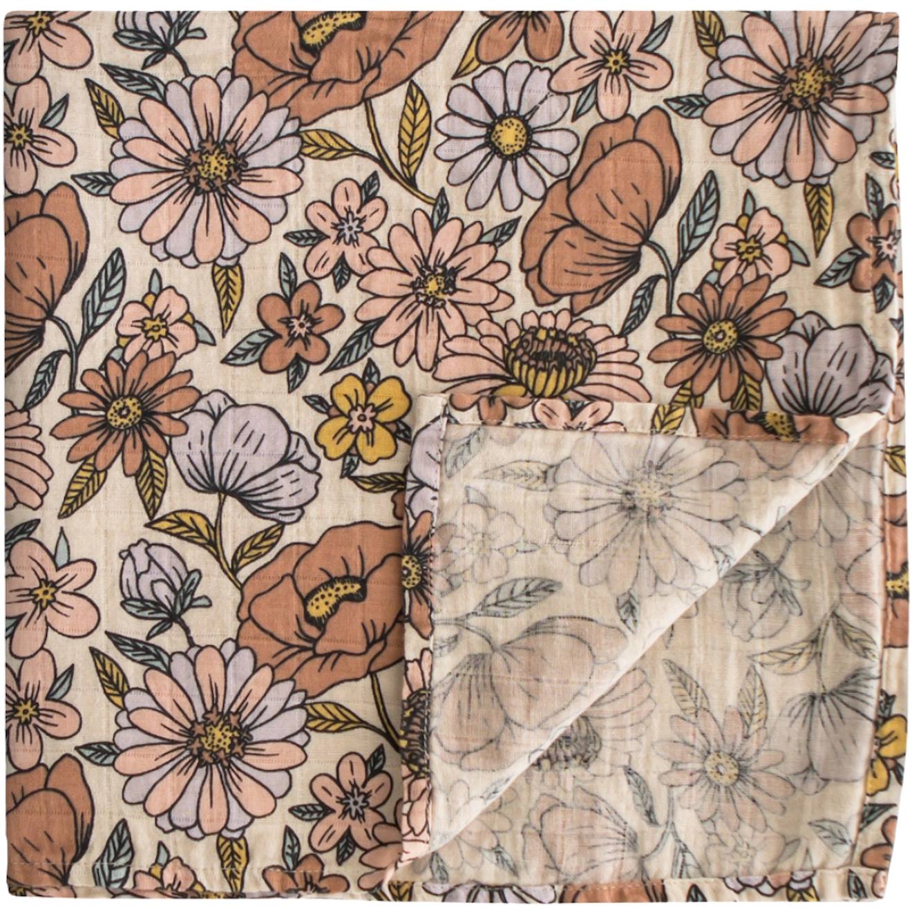 Maxi Lange En Coton Bio Rose, Bleu, Jaune