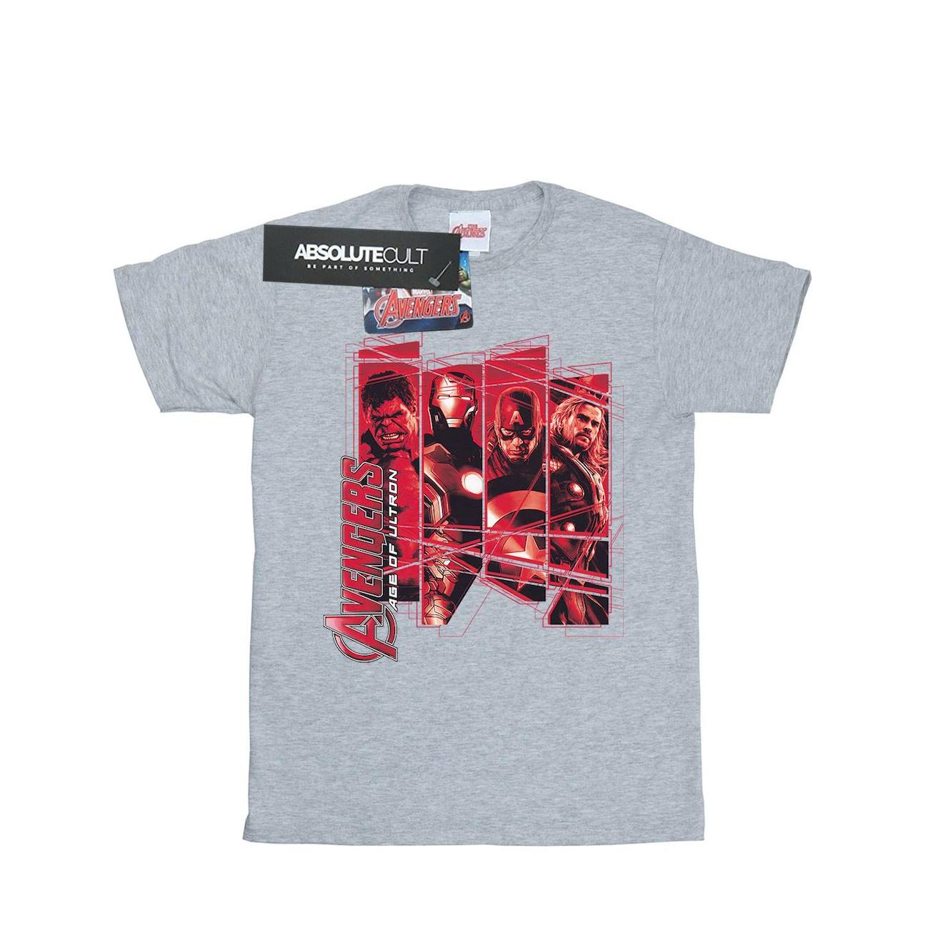 T-shirt En Coton Peigné De Qualité Supérieure Avengers Gris Chiné