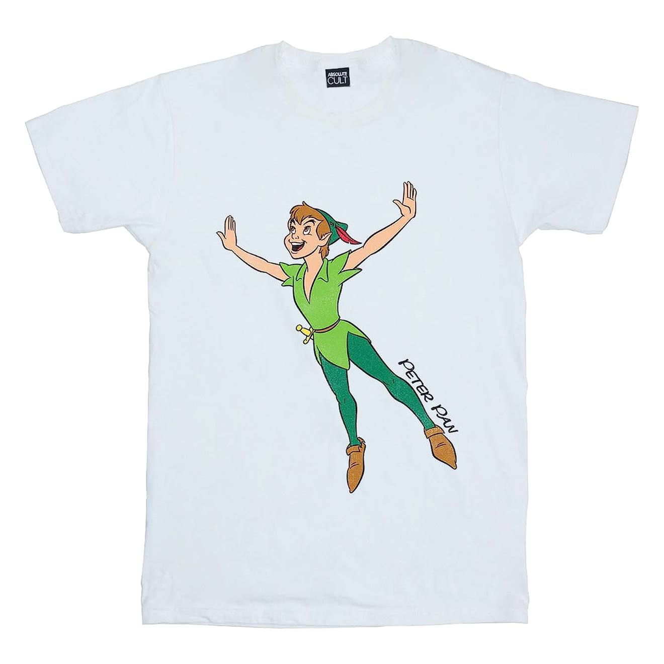T-shirt En Coton Peigné De Qualité Supérieure Peter Pan Classic Flying Blanc