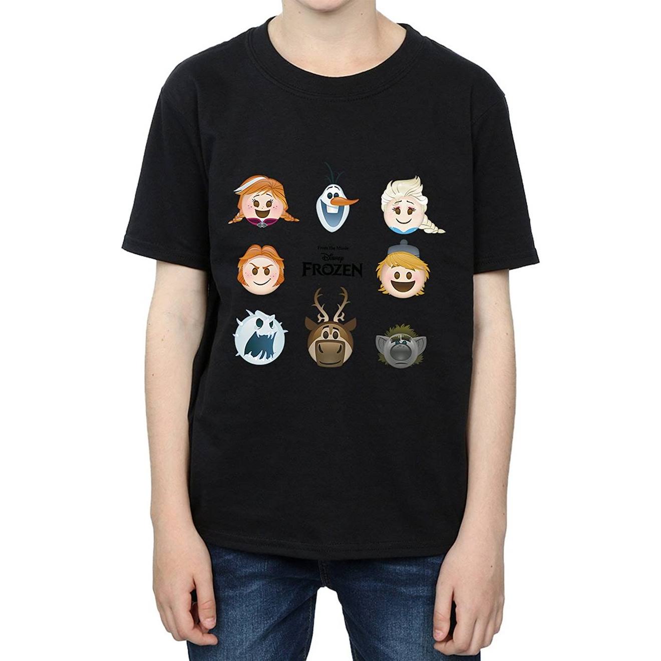 T-shirt En Coton Peigné De Qualité Supérieure La Reine Des Neiges Noir
