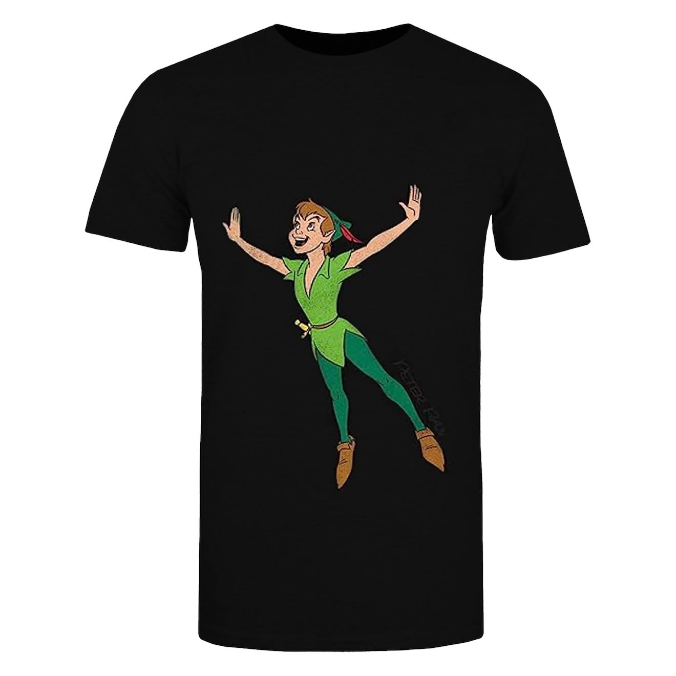 T-shirt En Coton Peigné De Qualité Supérieure Peter Pan Classic Flying Noir