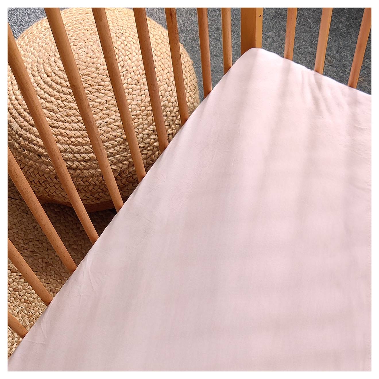 Drap Housse Bébé En Coton Rose