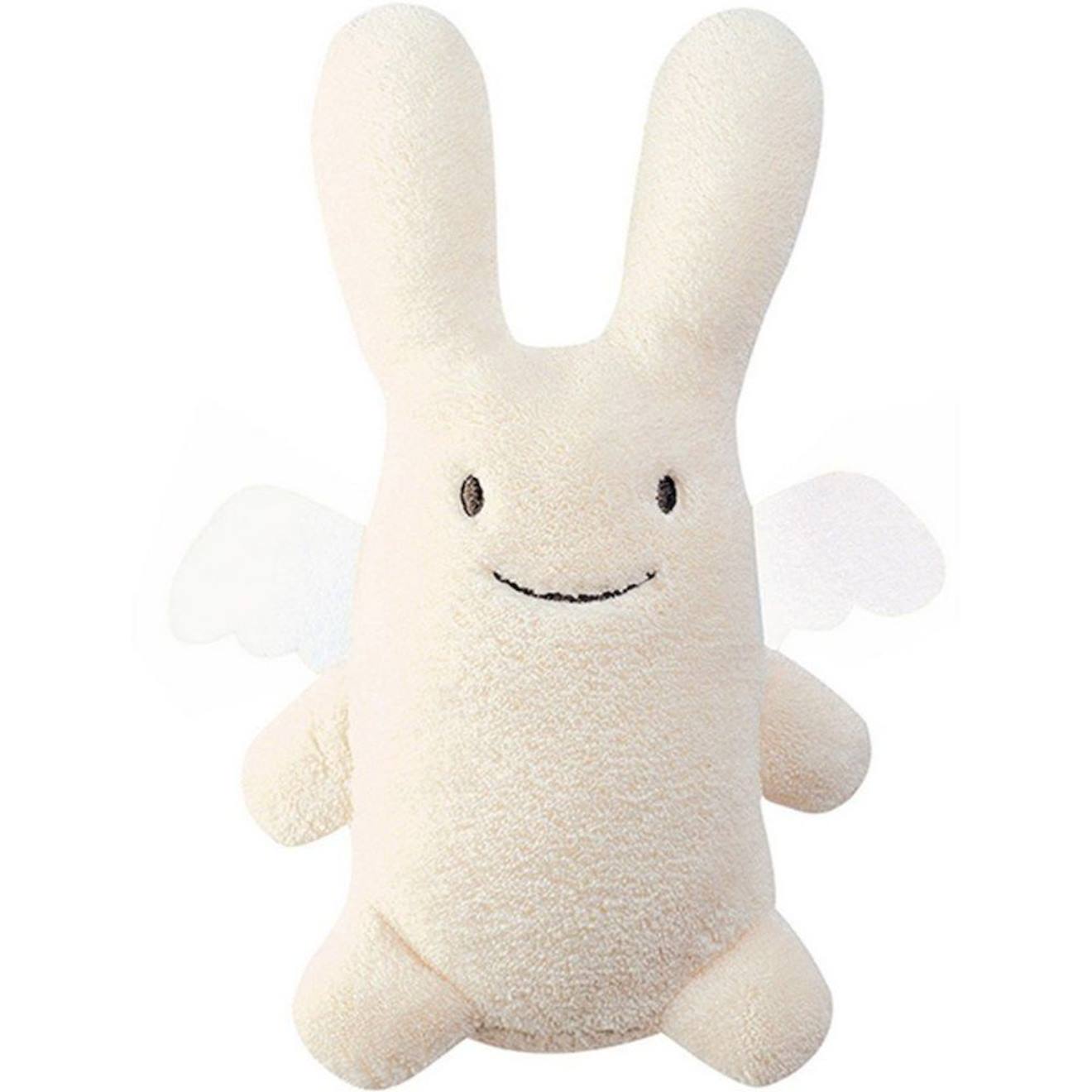 Peluche Ange Lapin Blanc Cassé