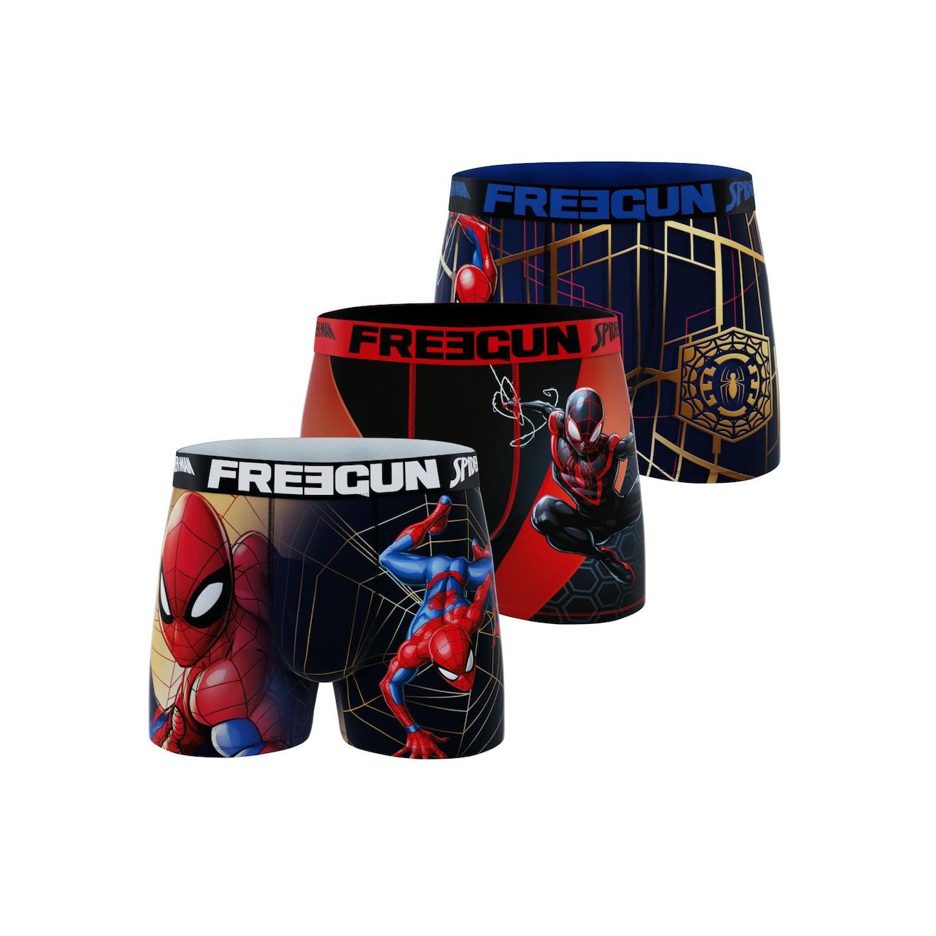 Lot De 3 Boxers Ultimate Spiderman Bleu/or/noir/rouge
