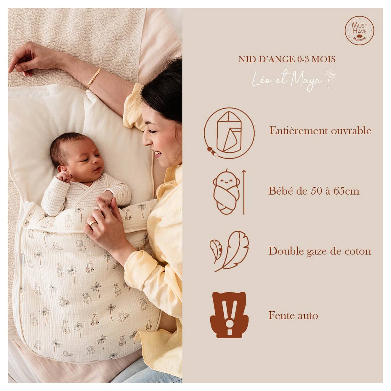 Nid D'ange Bébé Imprimé Fauves (Candide) - Image 3