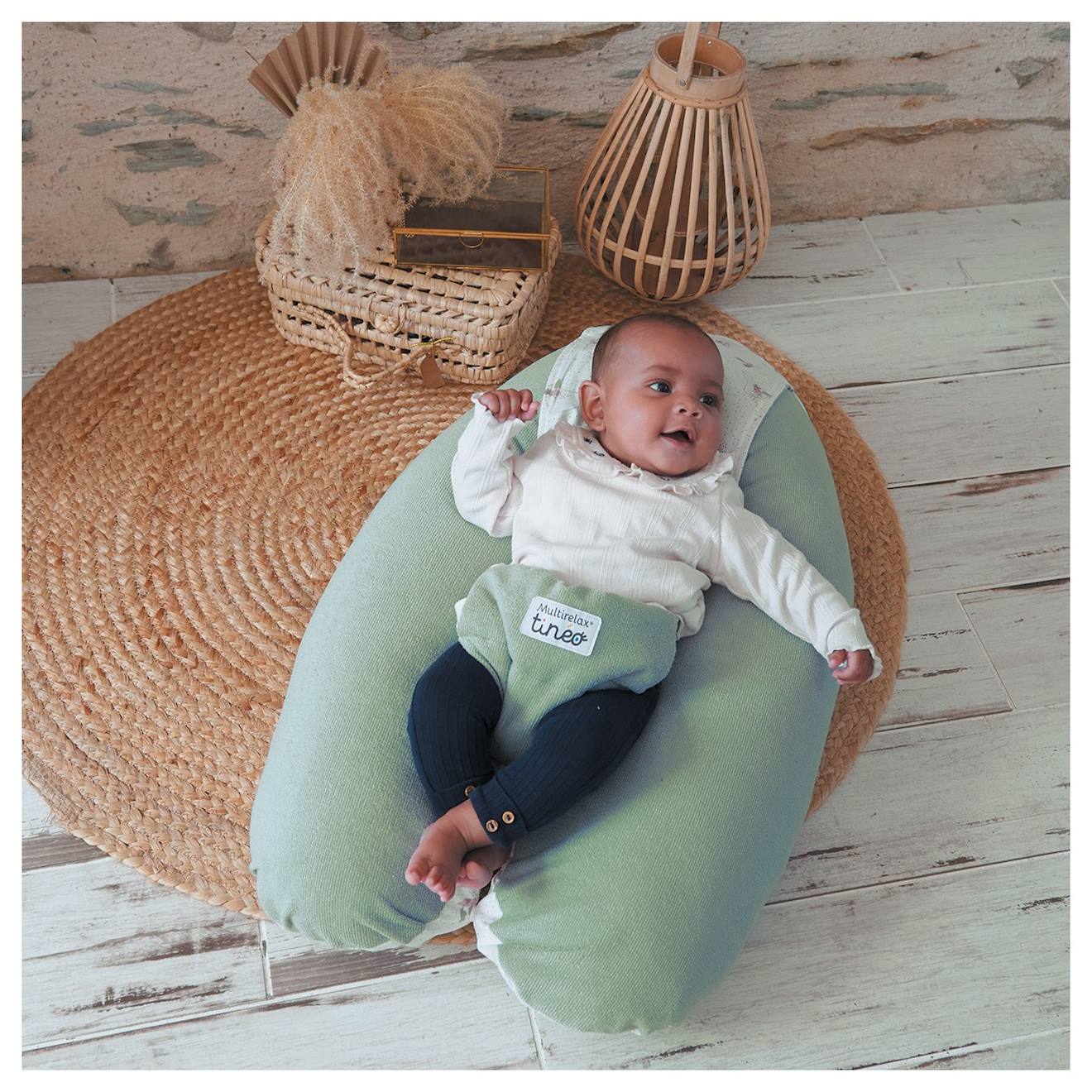 Coussin D'allaitement Et De Grossesse 3en1 Multirelax Éponge Vert (Tineo) - Image 1
