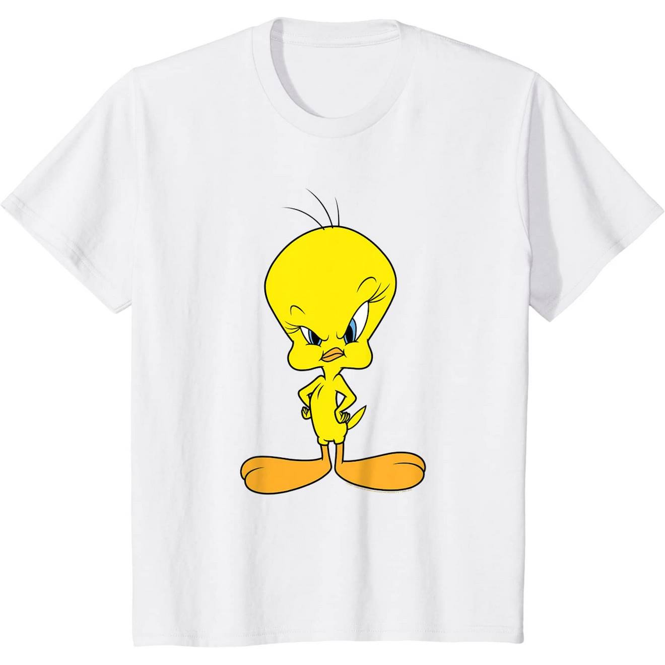 T-shirt En Coton Peigné De Qualité Supérieure Looney Tunes Angry Blanc