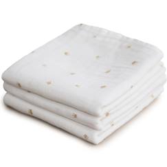 -Lot de 3 langes en coton bio crowns (60 x 60 cm)