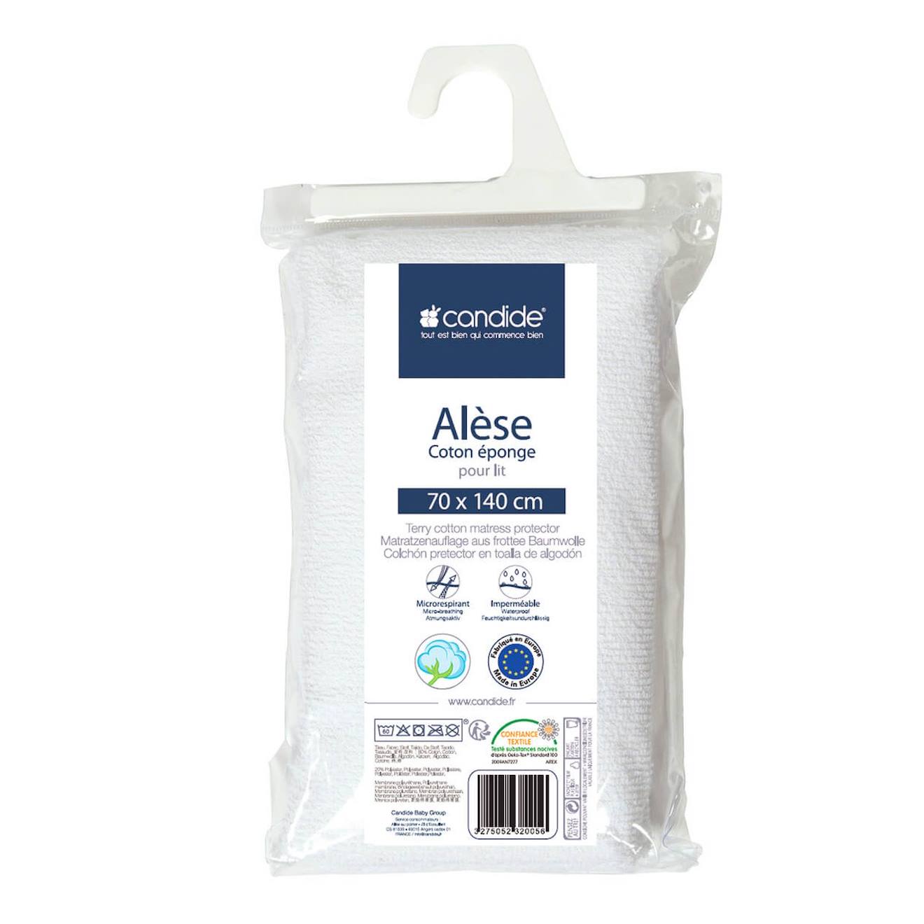 Alèse Bébé Coton Éponge Blanc