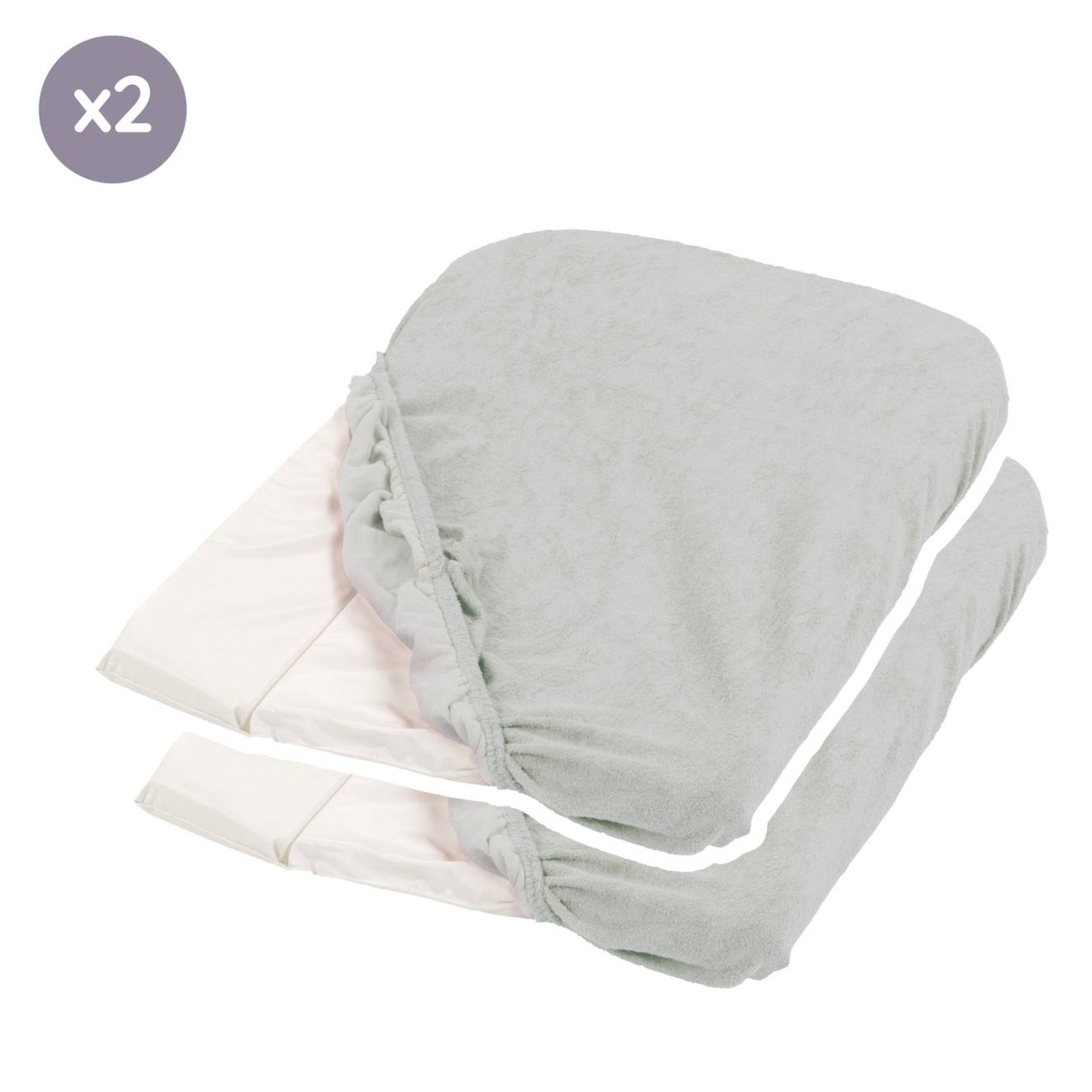 Lot De 2 Housses De Matelas À Langer Gris Clair (Tineo) - Image 2