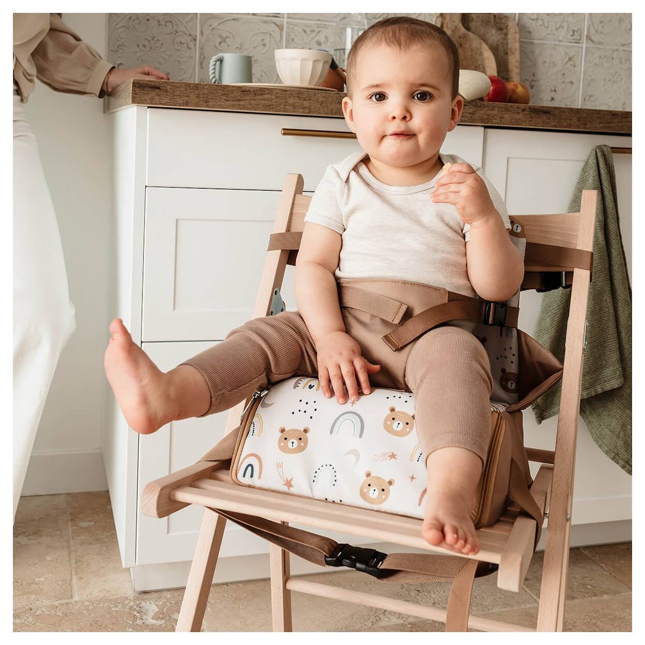 Rehausseur De Chaise Bébé Nomade - Housse Lavable, 2 Sangles De Sécurité, Antidérapant - Pour Maison Et Voyages