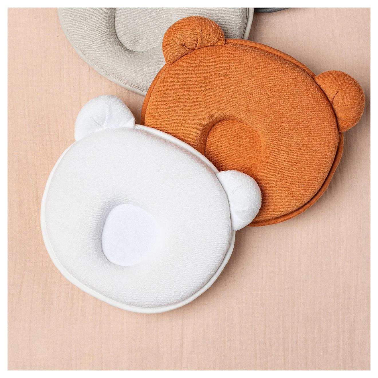Coussin Cale Tête Bébé P'tit Panda Blanc (Candide) - Image 1