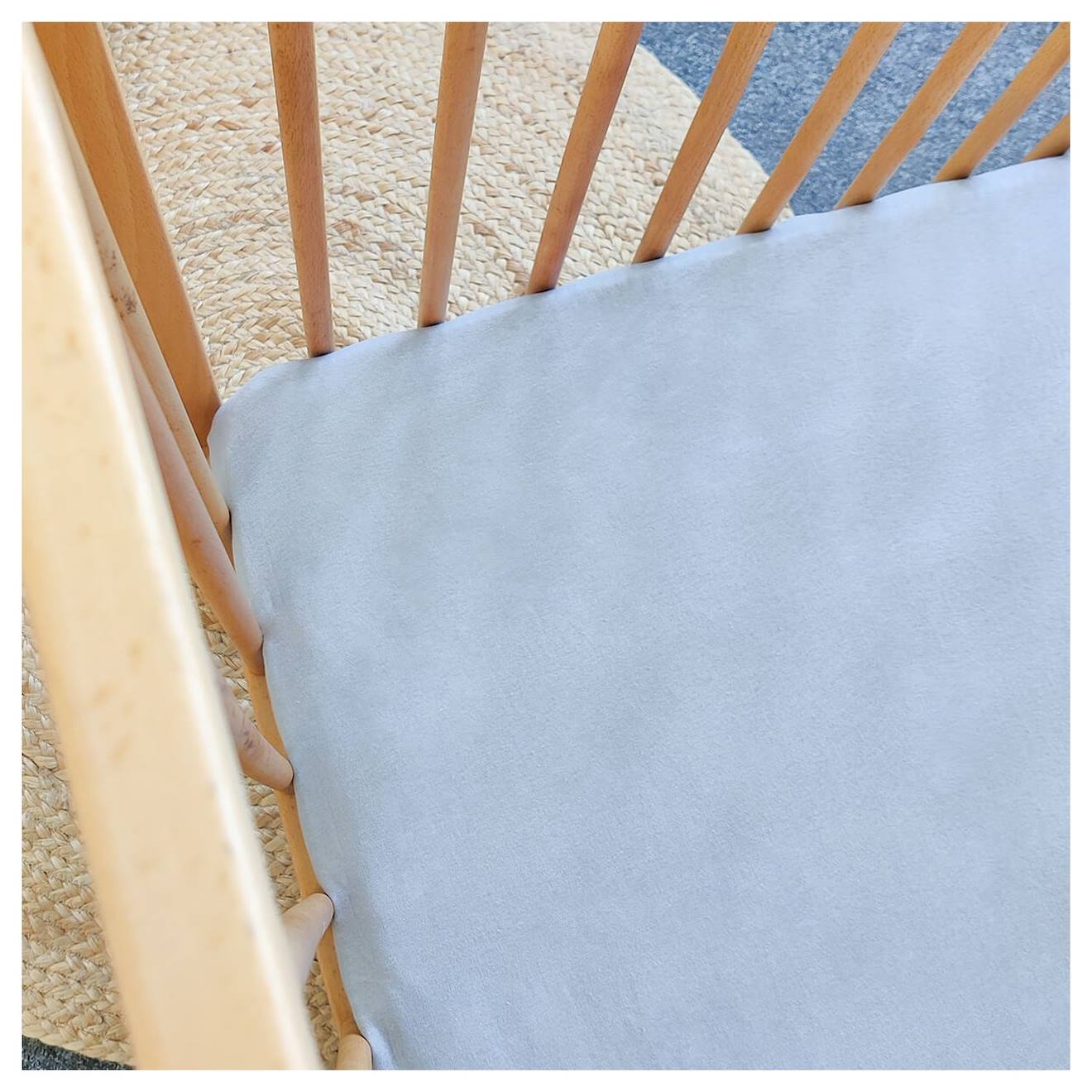 Drap Housse Bébé En Coton Gris