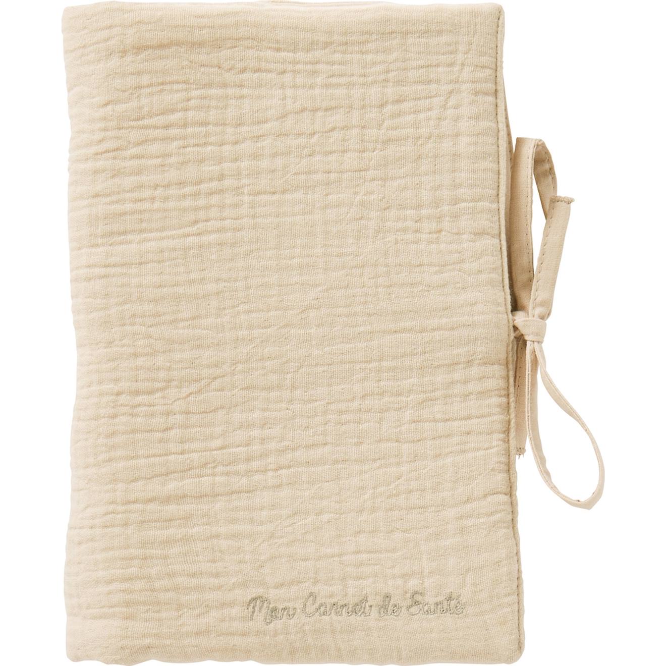 Protège Carnet De Santé Gaze De Coton Fougère Beige (Bb&Co) - Couverture