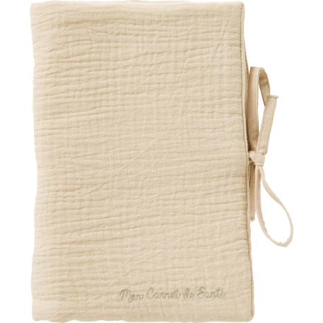 Bb&Co - Protège Carnet De Santé Gaze De Coton Fougère Beige