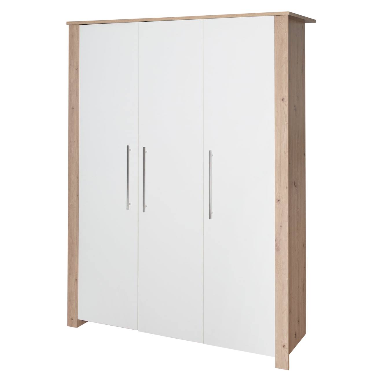 Armoire Bébé 3 Portes À Fermeture Douce Malo Blanc - Chêne Sonoma Scié