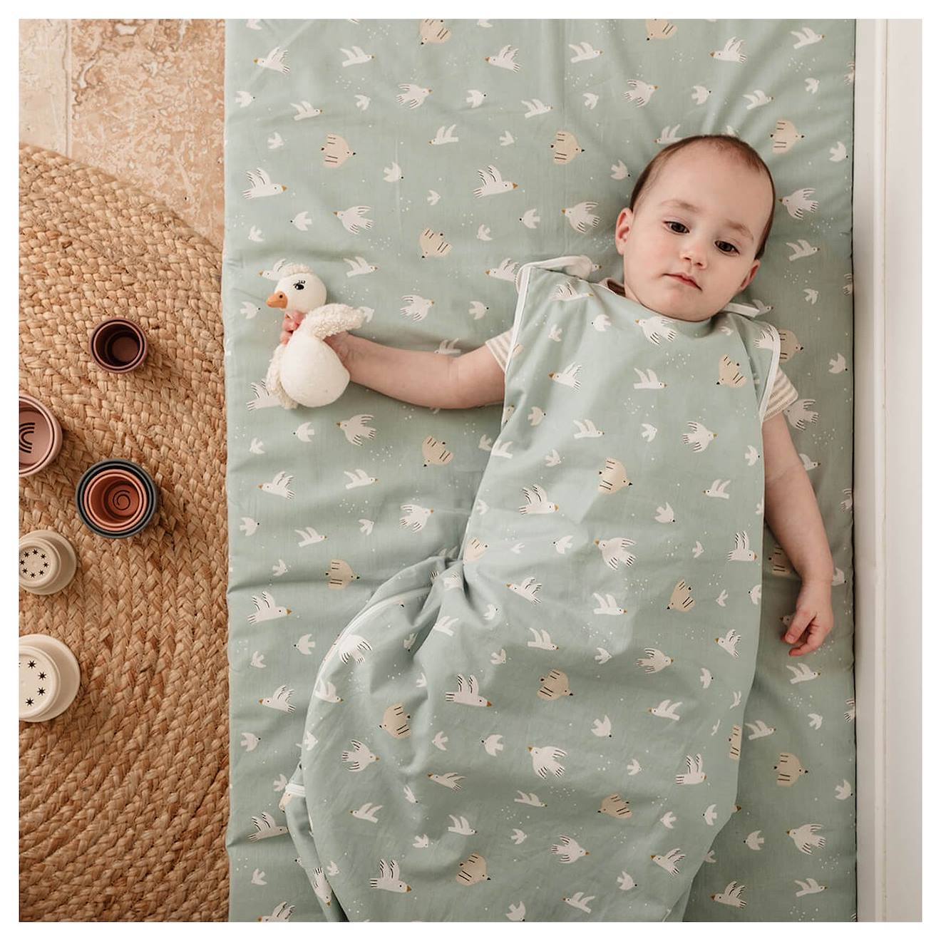 Matelas Bébé Nomade Roulé Imprimé Over The Sea (Tineo) - Image 1