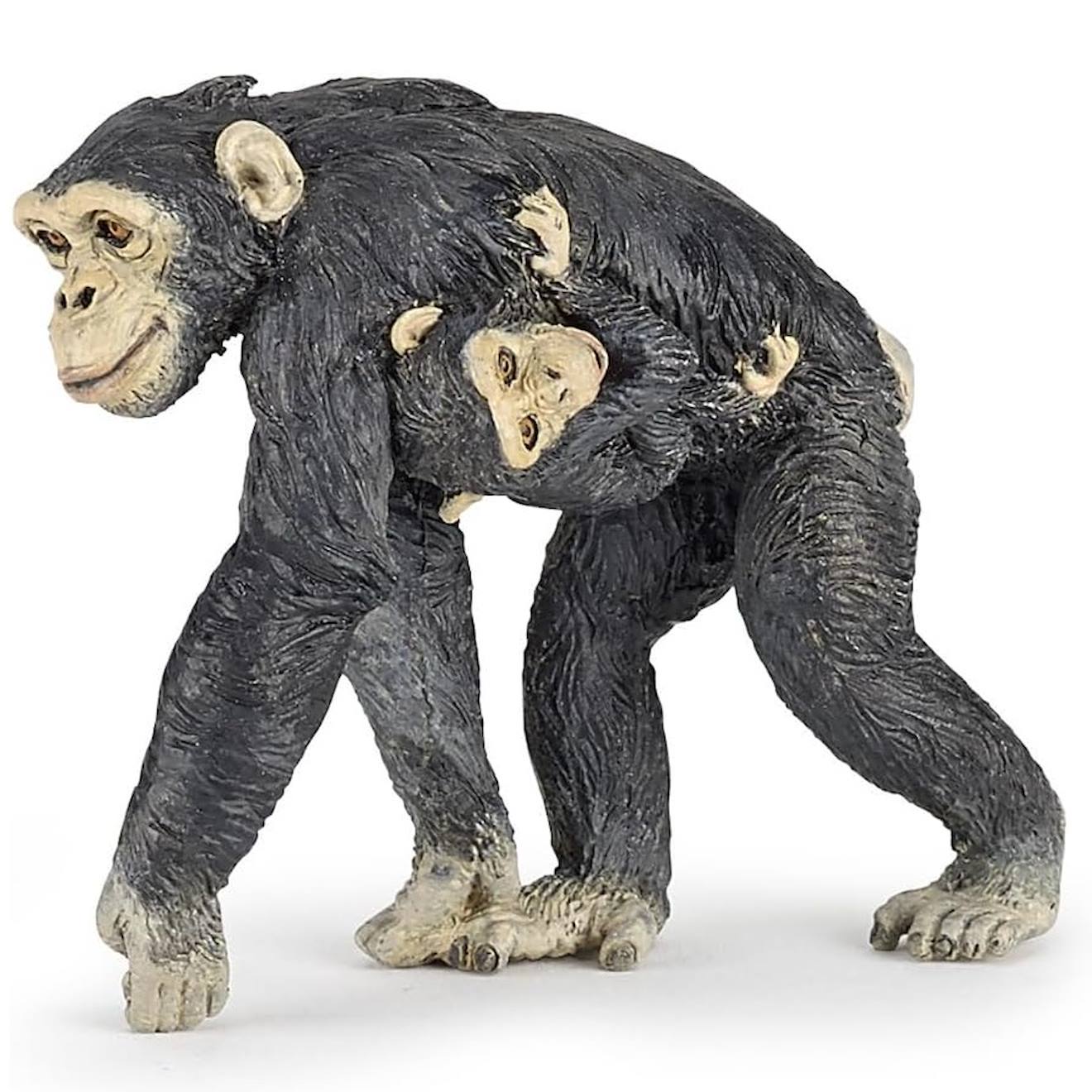 Figurine Chimpanzé Et Son Bébé Noir