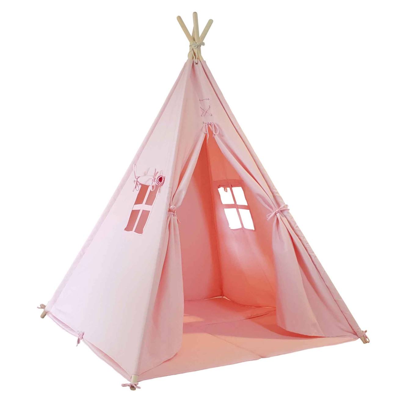 Tente Tipi Pour Enfant Bois Fsc Et Coton Rose