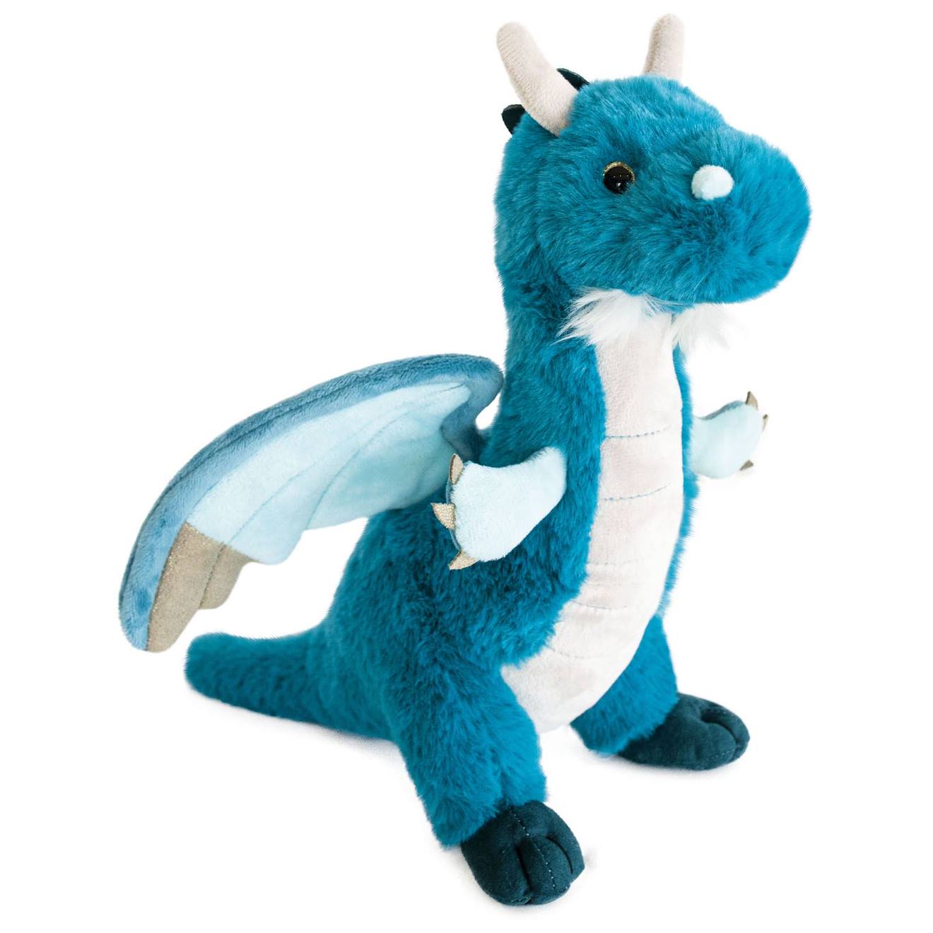 Peluche Grégoire Le Dragon 30 Cm Bleu