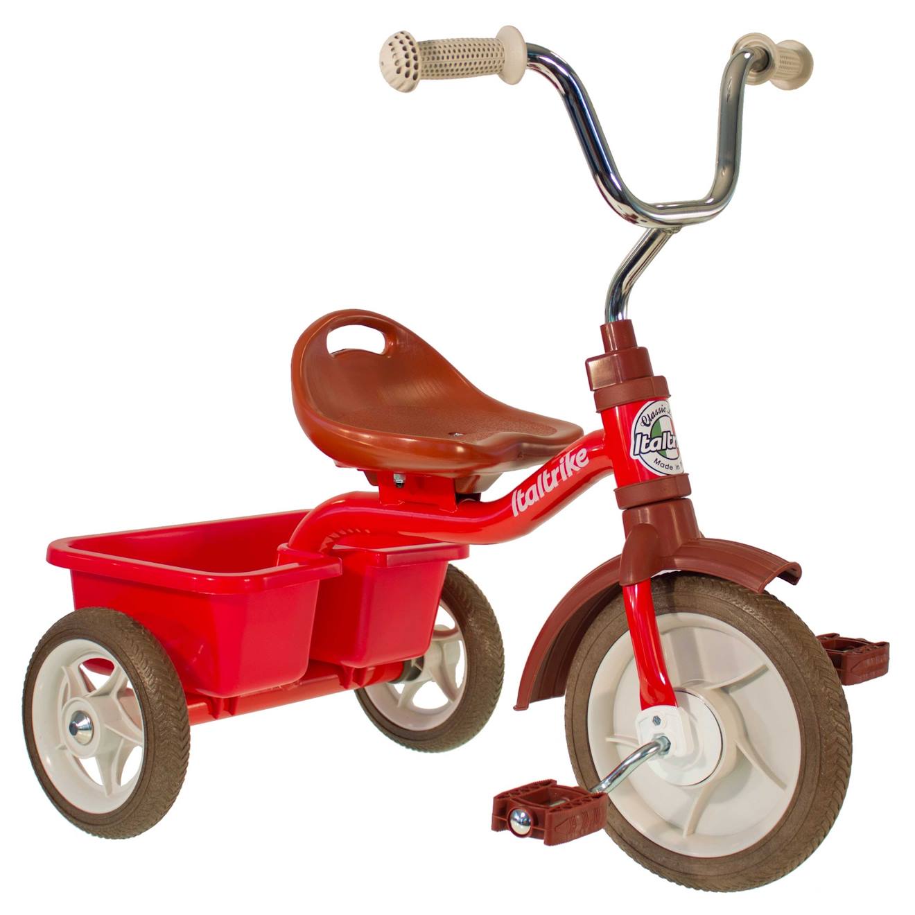 Tricycle En Métal Avec Benne Transporter Italtrike Rouge