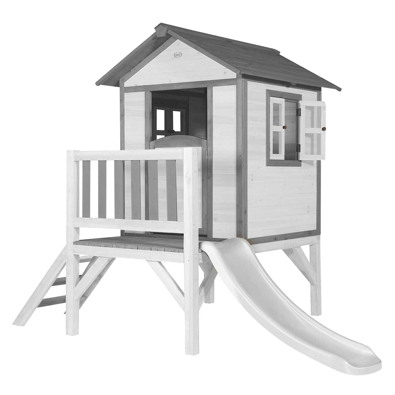 Maisonnette Sur Pilotis Avec Toboggan Blanc
