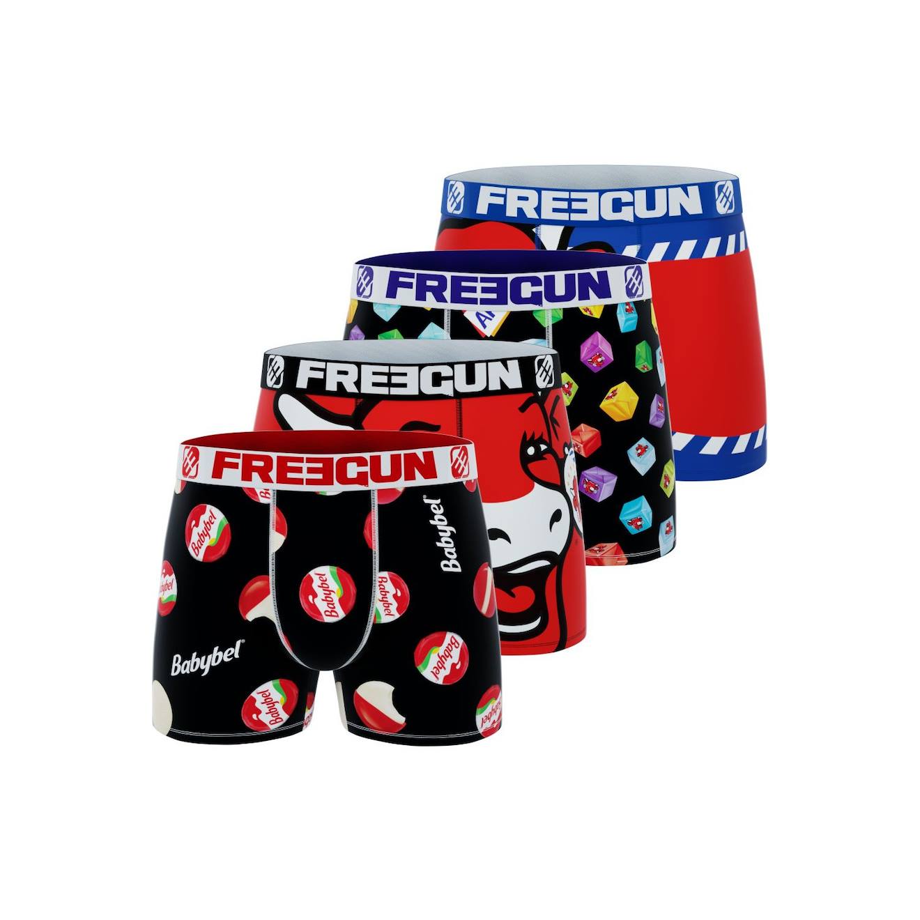 Lot De 4 Boxers La Vache Qui Rit Noir/jaune/vert/violet/bleu/bl