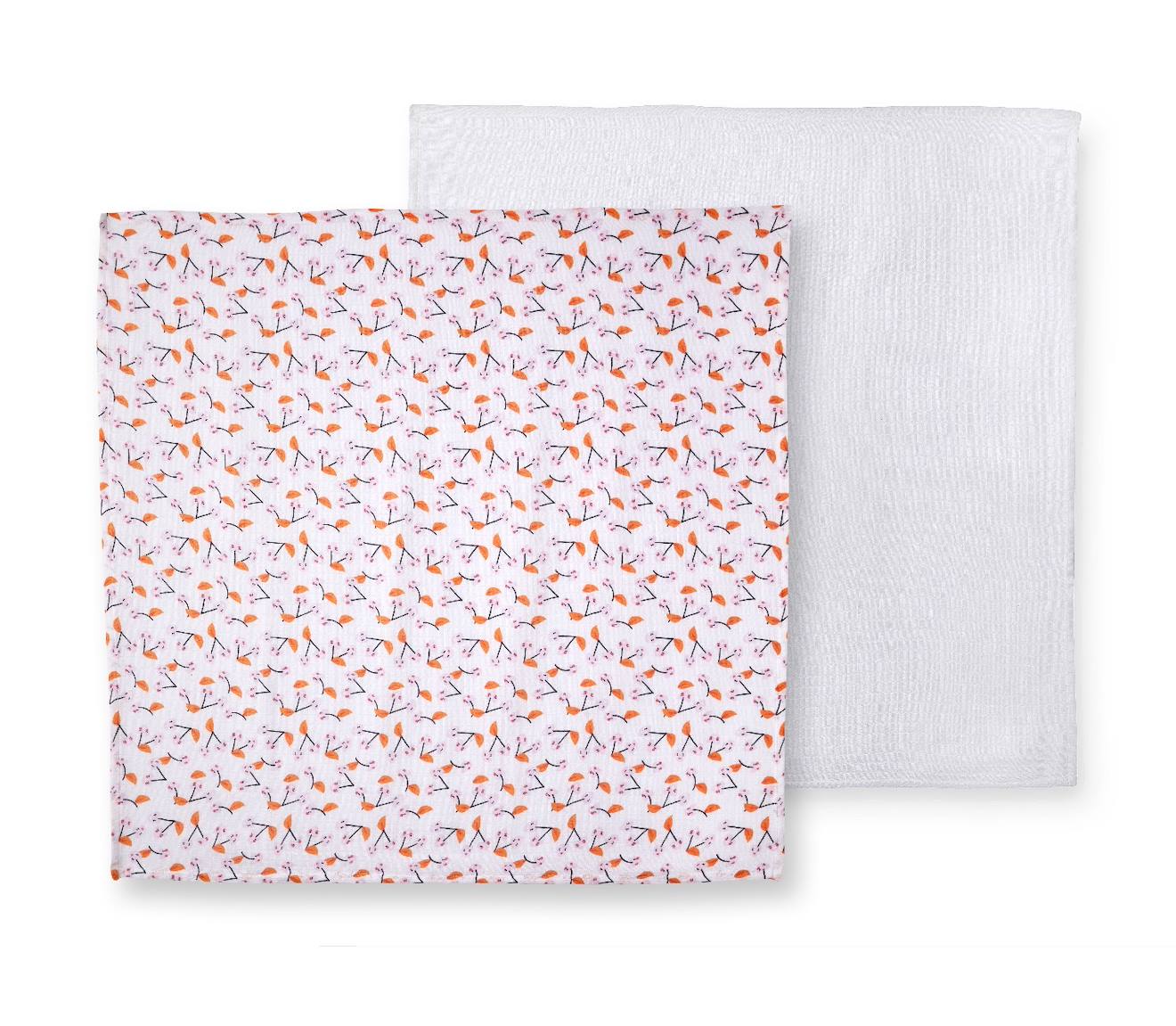 Lot De Deux Langes Escapade Kawaii Gaze De Coton Rose