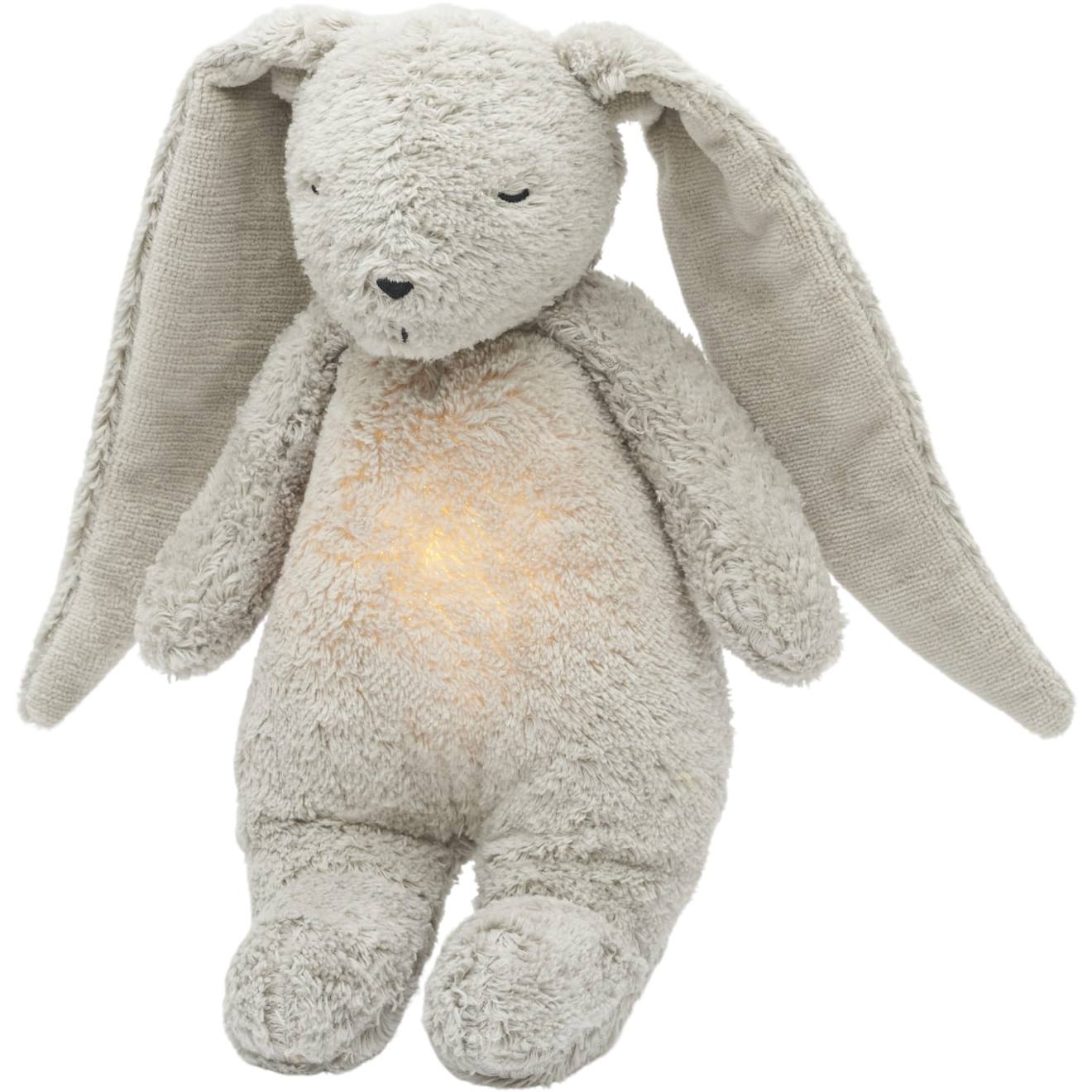 Peluche Veilleuse Lapin Nature Bio Gris (Moonie) - Image 1