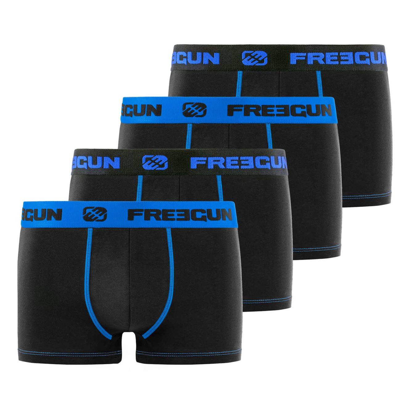 Lot De 4 Boxers Coton Bleu Noir/bleu