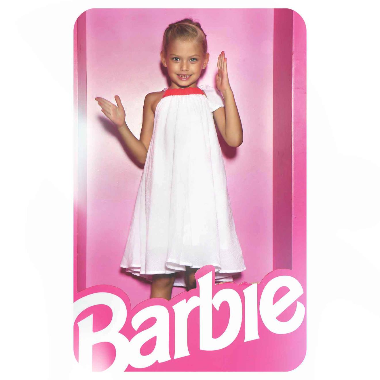 Robe De Cérémonie Voile De Coton Col Angé Alizee Blanc Orange