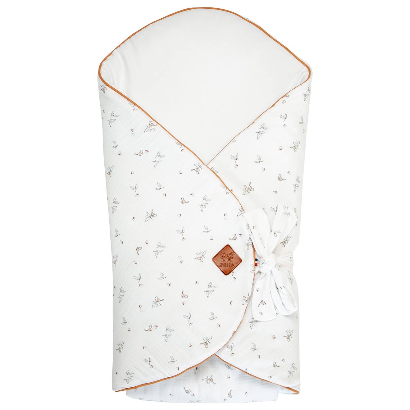 Couverture D'emmaillotage Évolutive En Gaze De Coton Melody Blanc Imprimé Minimaliste