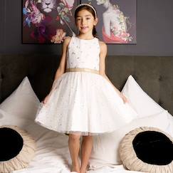 Robe cérémonie tte   et  tulle à paillettes  hepburn  - vertbaudet enfant