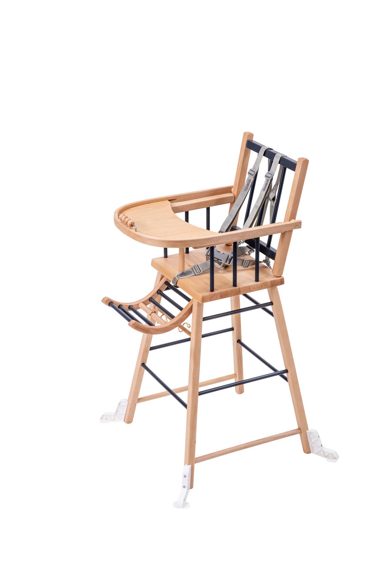 Chaise Haute Traditionnelle André Fixe Hybride Bois Et Anthracite