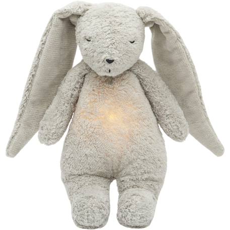 Moonie - Peluche Veilleuse Lapin Nature Bio Gris