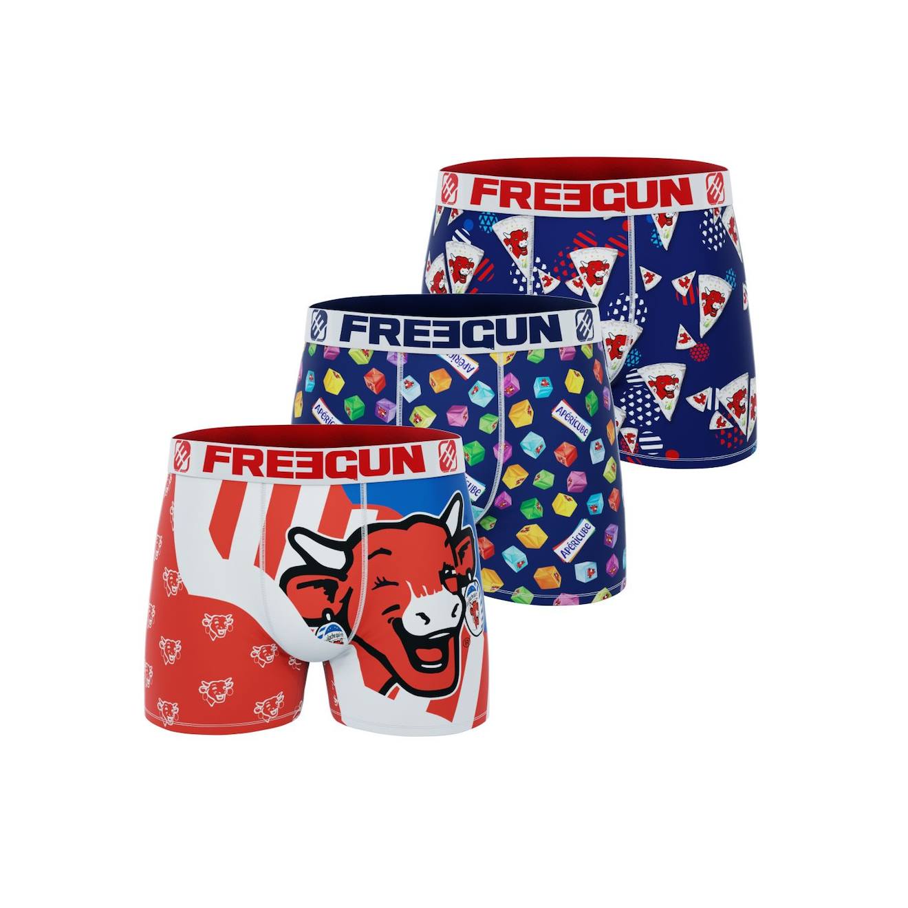 Lot De 3 Boxers La Vache Qui Rit Rouge/bleu/blanc