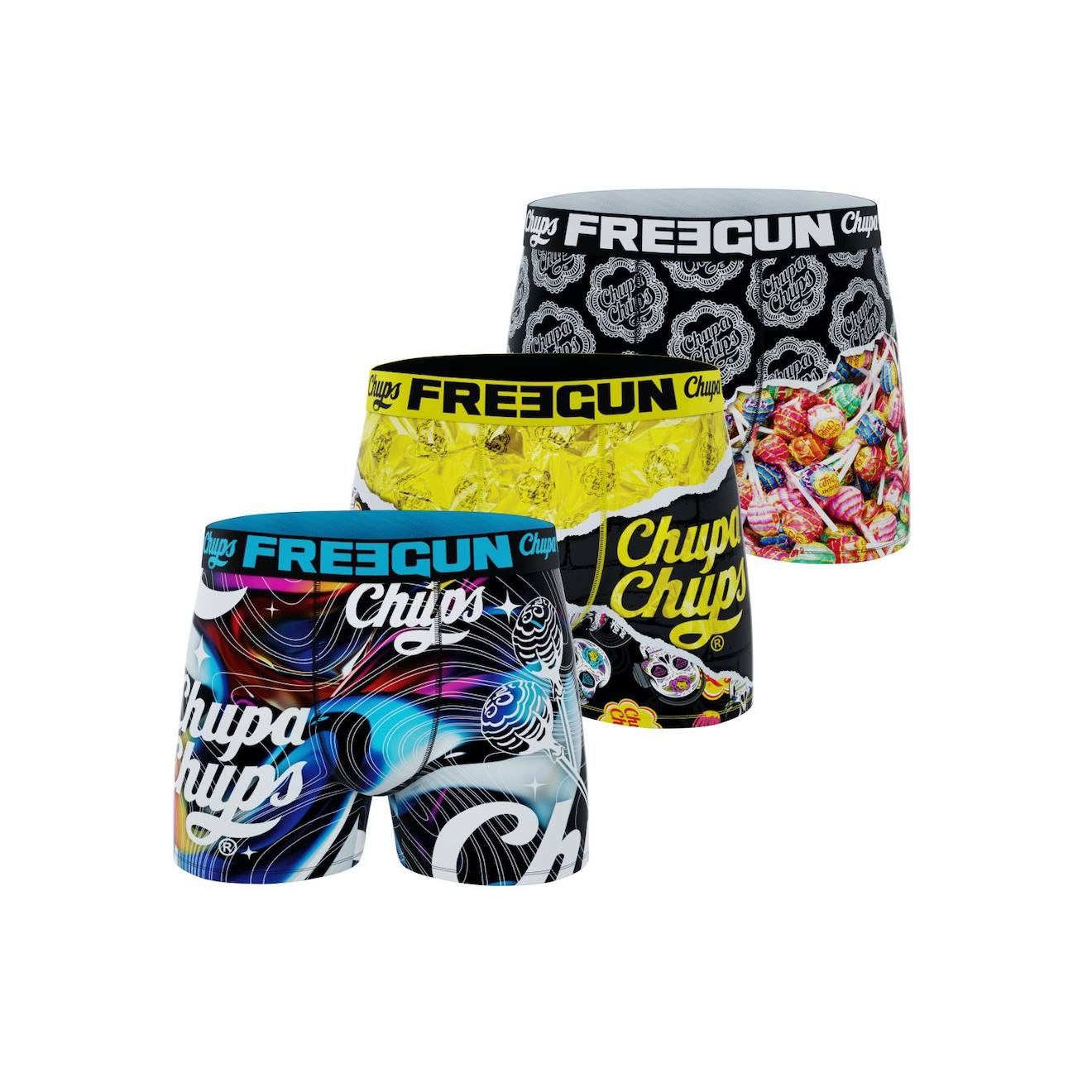 Lot De 3 Boxers Chupachups Bleu/bleu/jaune/noir
