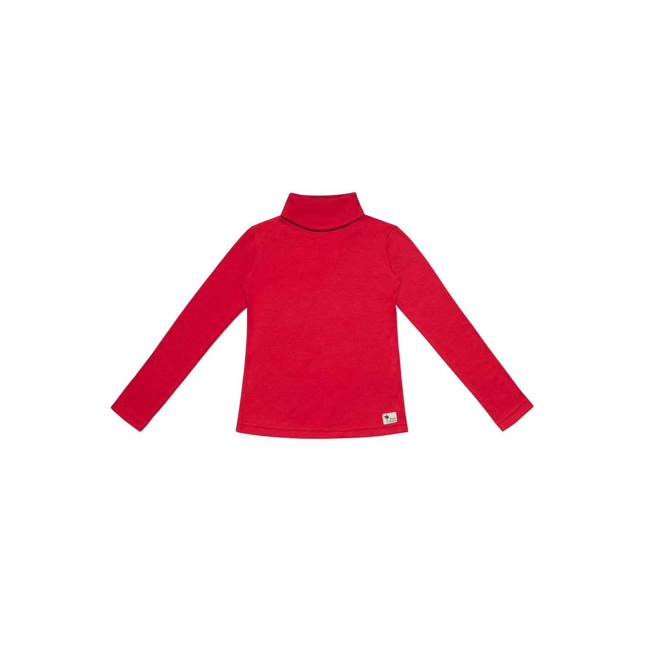 Sous-pull Col Roulé Coton Jersey Harmonie Rouge